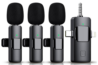 Wireless Lavalier Microphone for iPhone iPad Android Mini Microphone for Vlog
