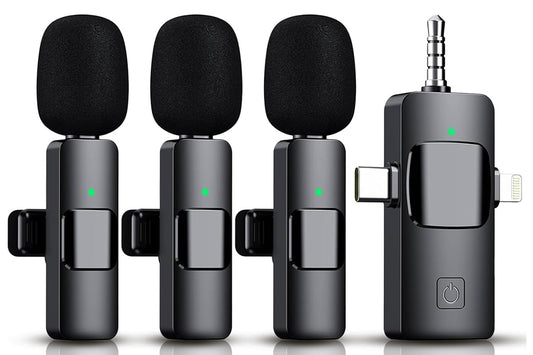 Wireless Lavalier Microphone for iPhone iPad Android Mini Microphone for Vlog