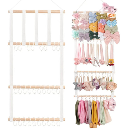 Headband and Hair Bow Organizer for Girls Bow Hanger for Hair Accessories White