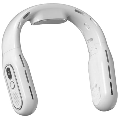 Portable Bladeless Neck Fan Foldable Hands Free Air Cooling Fan Rechargeable White