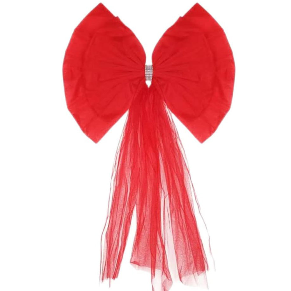 Organza Red Bows for Christmas Decorations Perfect for Door Fireplace Stairs & Xmas Tree