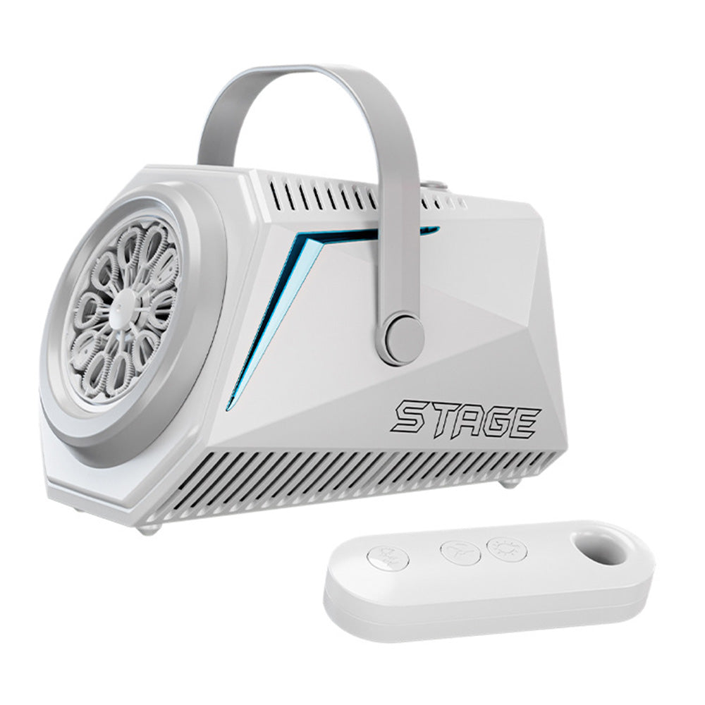 Bubble Machine Automatic Blower Remote Control LED Light for Parties Wedding-White