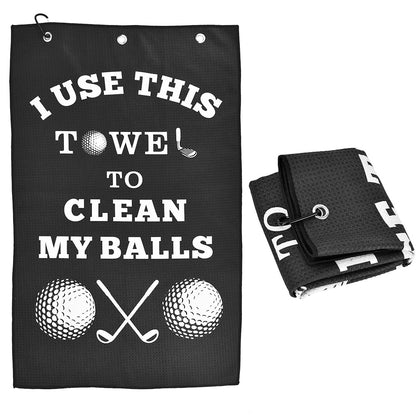 Golf Towel Cleaning Cloth With Clip For Golf Balls Clubs Bags