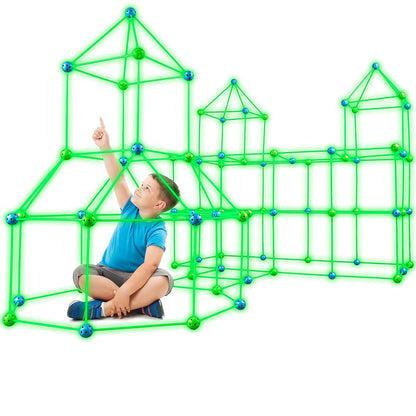 175Pcs Set DIY Kids Tent Fort Building Toys Glow in the Dark Build Educational Learning Toy