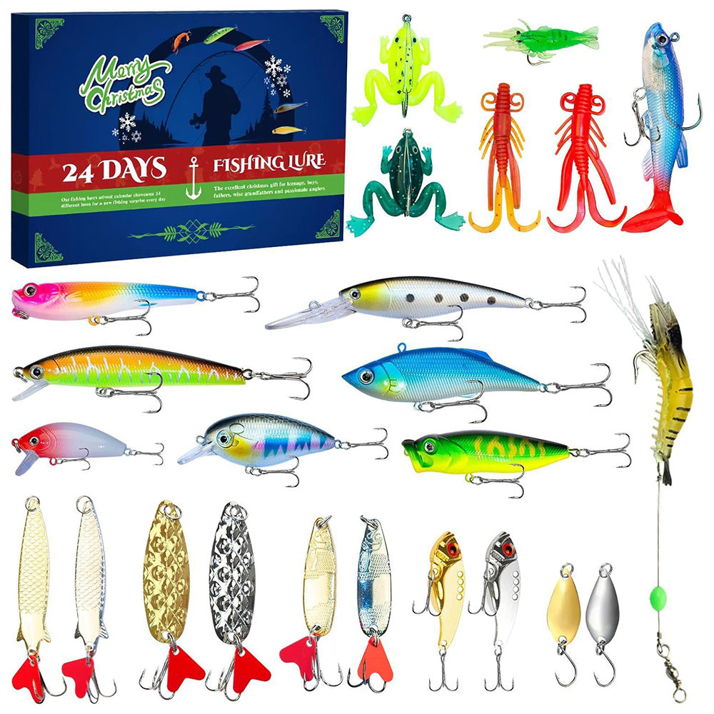 24 Days Fishing Advent Calendar Christmas Fishing Tackle Countdown Calendar Style 1