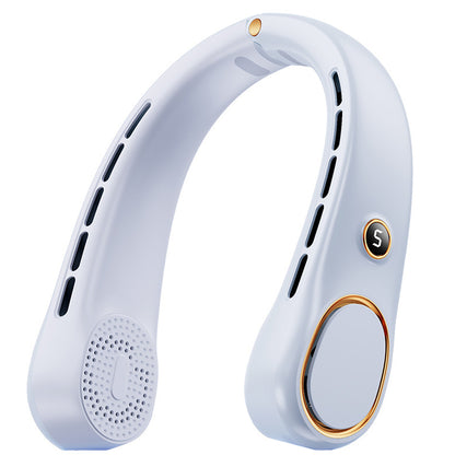 Wearable Bladeless Neck Fan 5 Speed Levels Portable Fan - White