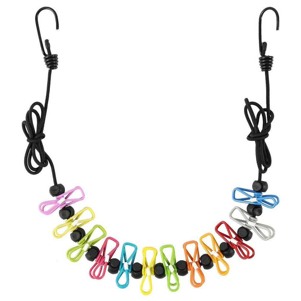 Retractable Clothesline with 12 Clothespins for Laundry Drying Camping Essentials