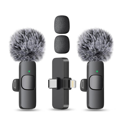 Mini Microphone Wireless Lavalier Lapel Mic for YouTube Tiktok Podcast Vlogging