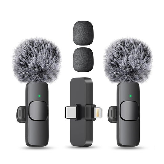 Mini Microphone Wireless Lavalier Lapel Mic for YouTube Tiktok Podcast Vlogging