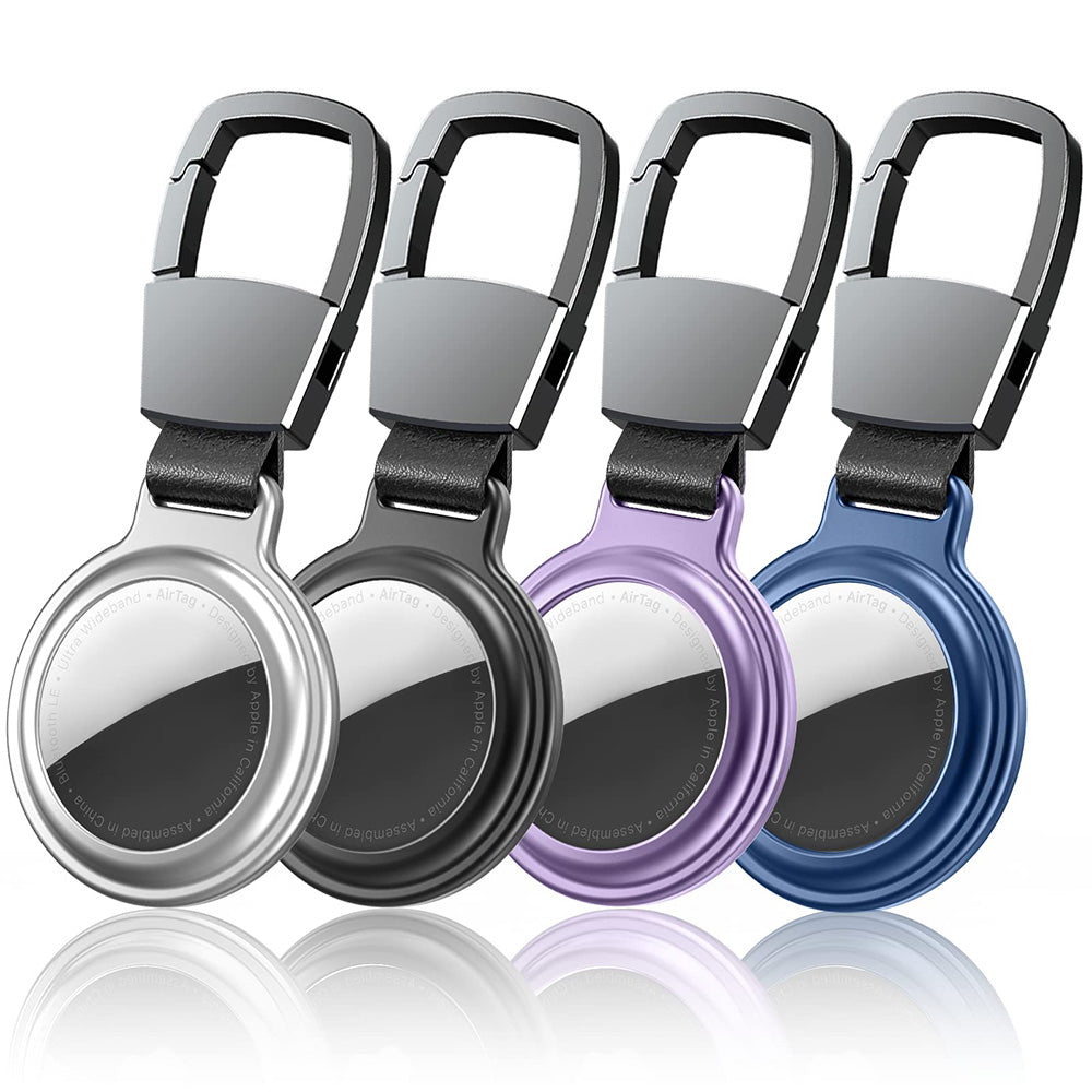 4Pcs Set For Apple Airtag Protective Case Alloy Airtag Holder for Key Ring Luggage Pet Collar