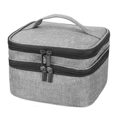 Nail Varnish Storage Bag Double-layer Nail Polish Carrying Bag Portable Organizer Bag Travel Storage Bag for Essential Oil -Gray