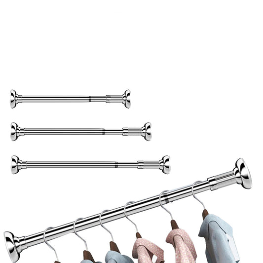 Adjustable Telescopic Curtain Rail Rod Tension Extendable Hanging Pole for Bathroom Wall Closet