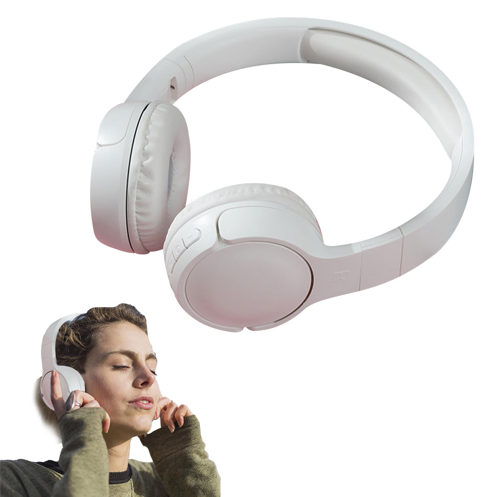 Rechargeable Bluetooth Wireless Headphones On-Ear Stereo Headset White