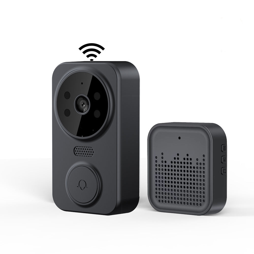 Smart WiFi Video Doorbell Wireless Security Doorbell with HD Night Vision Black