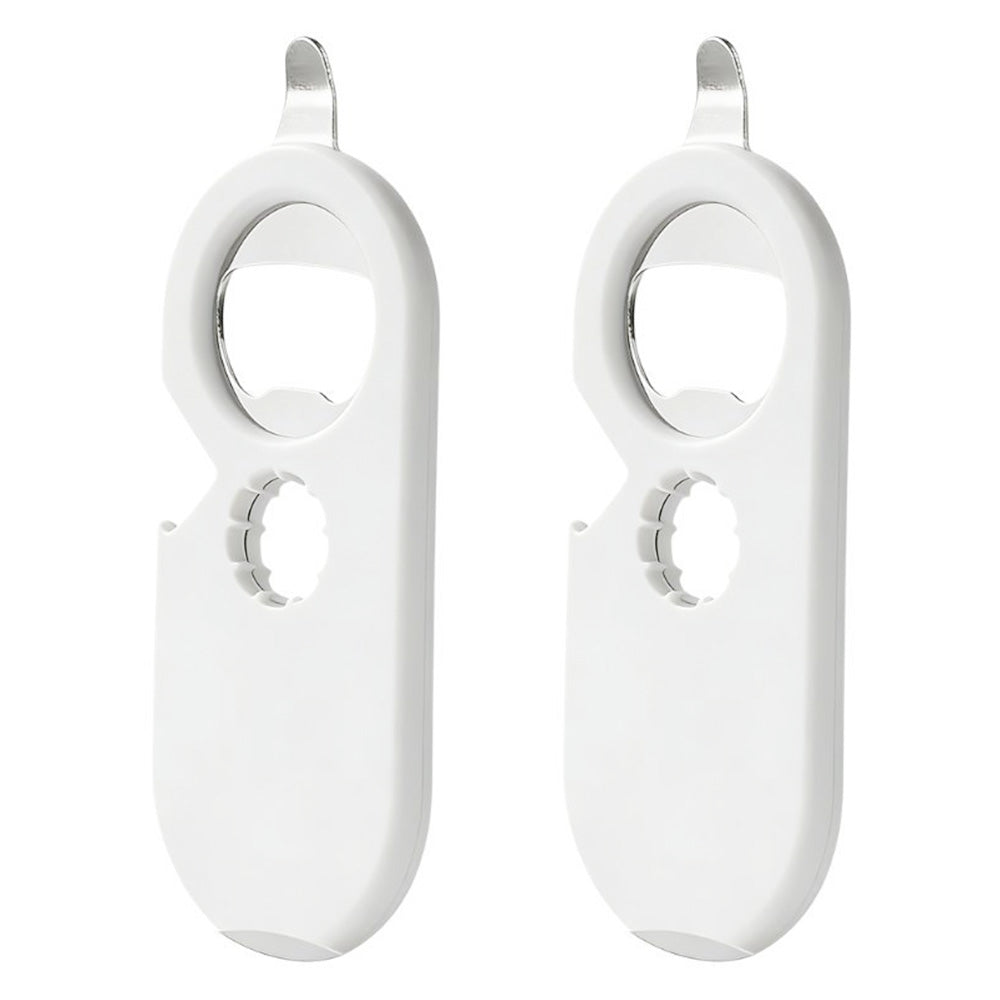 2 Piece 5-in-1 Bottle Jar Can Opener with Easy Attached Storage - White
