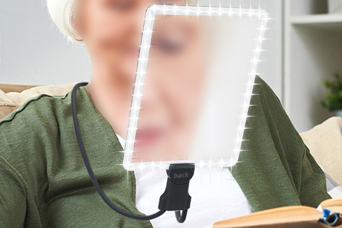 10X Magnifying Glass with Lights Flexible Gooseneck Magnifiers for Seniors-Black