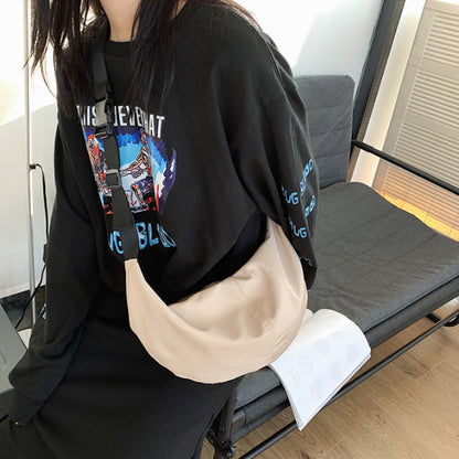 Trendy Dumpling Crossbody Bag Casual Sling Bag Half Moon Shoulder Messenger Bag Khaki