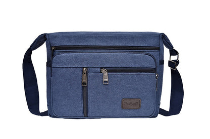 Men Vintage Crossbody Canvas Messenger Shoulder Bag-Blue