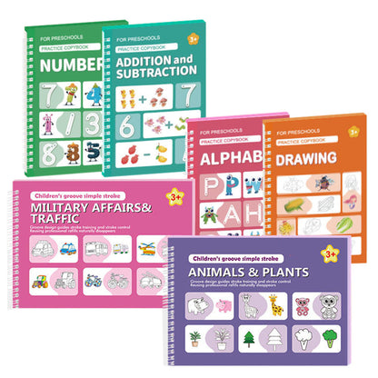 Magic Handwriting Practice Copybooks with Pens Reusable Grooved Books