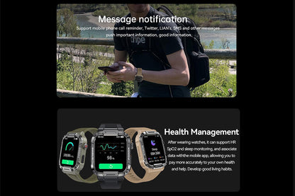 Smart Watch Touch Screen Sports for Men Heart Rate Monitor-Yellow