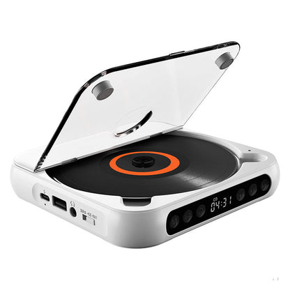 Portable Bluetooth CD Player Supports USB /Wired Playback Rechargeable Walkman White