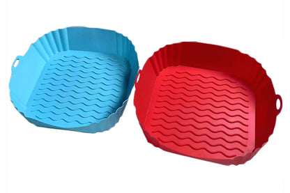 2pcs Square Silicone Air Fryer Liners Reusable Air Fryer Pot Air Fryer Inserts