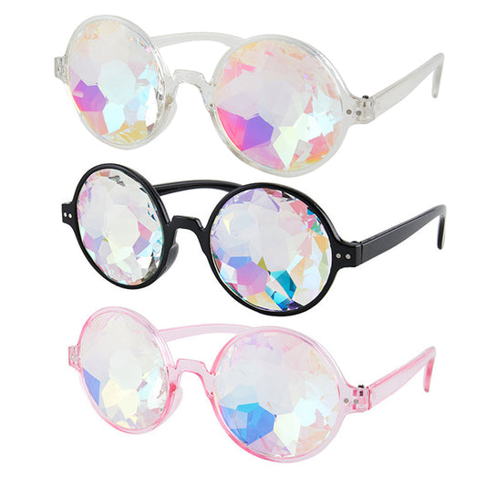 3Pairs of  Kaleidoscope Rave Glasses Festivals Rainbow Prism Refraction Glasses