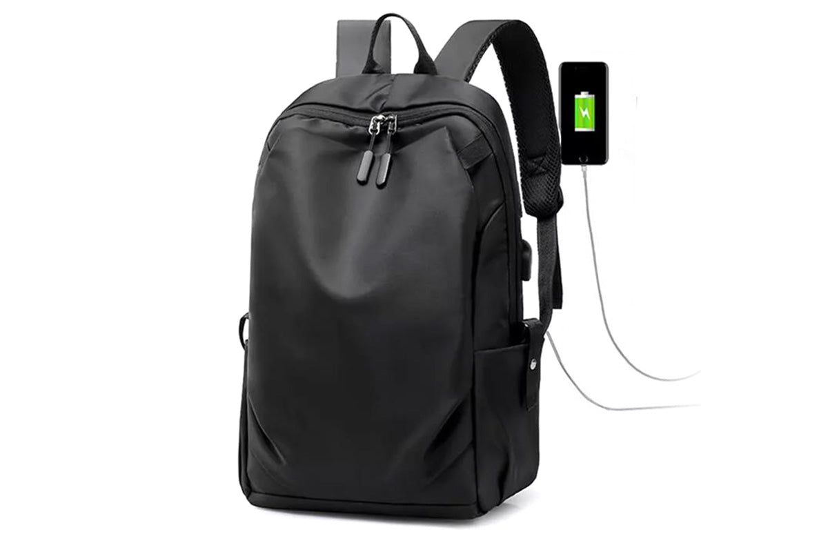Business Laptop Backpack Anti-Theft USB Charging Port External Headphone Jack for Mens Womens -Black