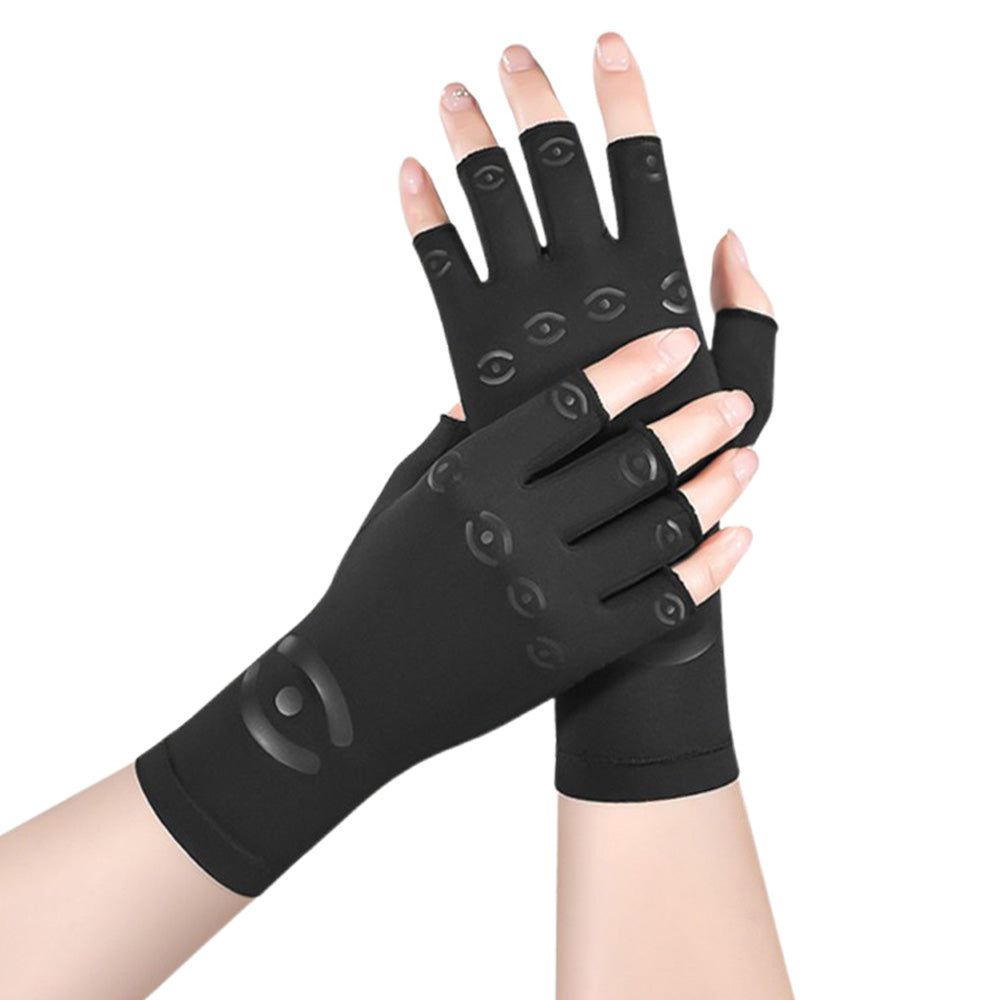 Half Finger Compression Gloves ââ‚?Carpal Tunnel & Joint Support for Typing Black