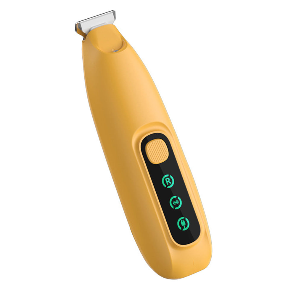 Pet Electric Paw Hair Trimmer with 18mm Ceramic Blade and LED Light - Orange