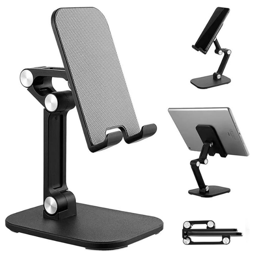 Foldable Desktop Stand for Tablet Cell Phone Adjustable Ergonomic Holder Mount Black