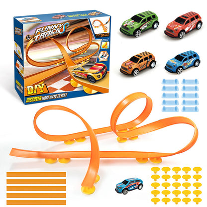 1.9m Track Car Set with Suction Cups for Kids Racing Toy Fun