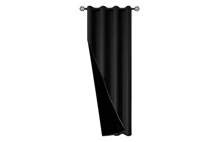 2 Pieces 100 Percent Blackout Curtain Panel - Black