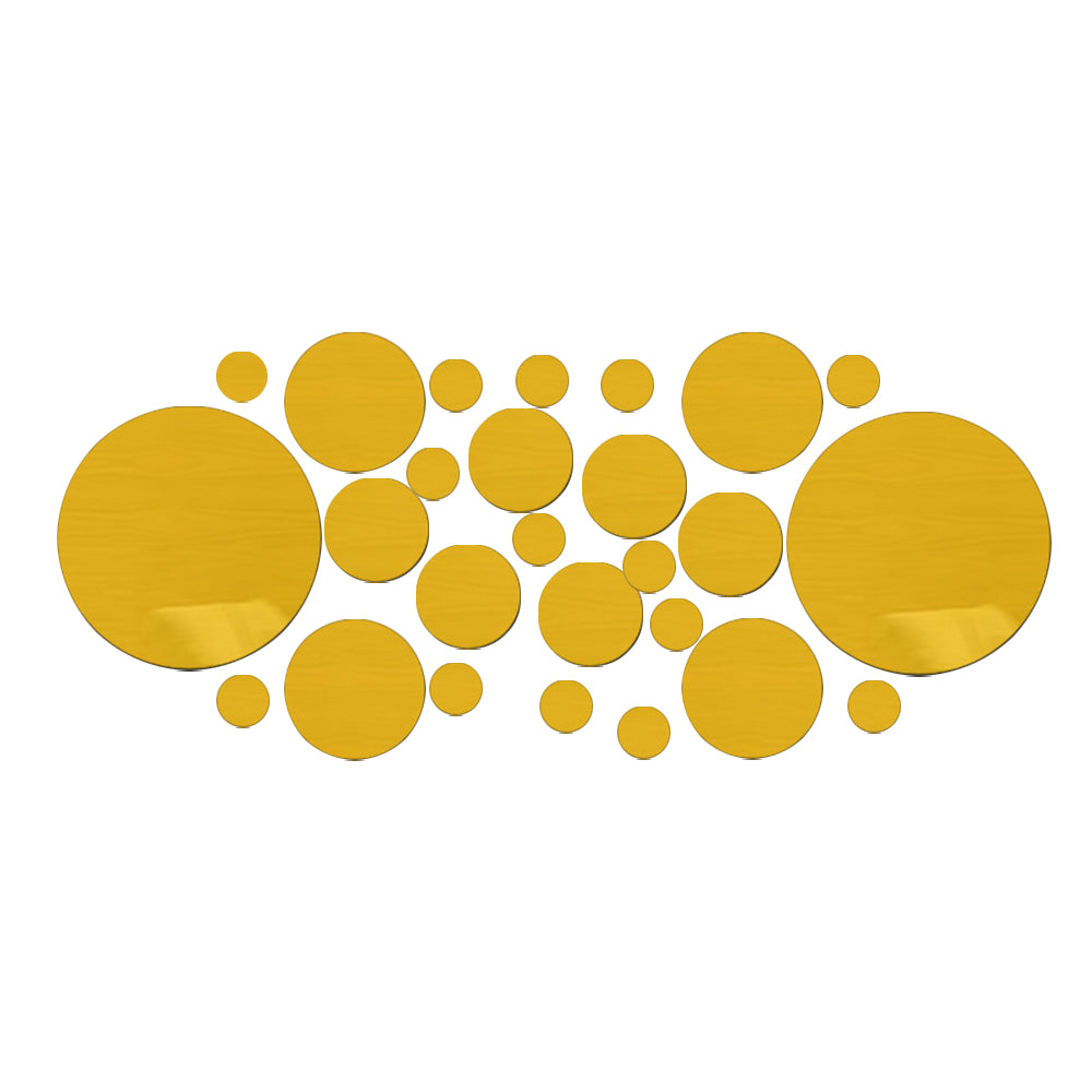 26Pcs Acrylic Round  Mirror Wall Decor Stickers Removable Adhesive Wall Decals-Silver