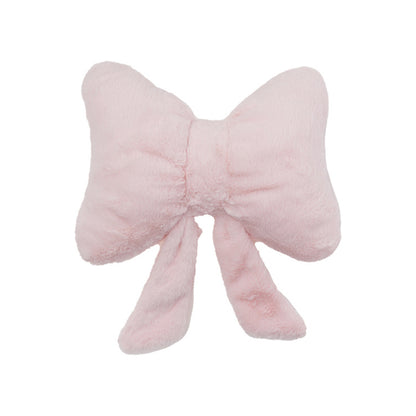 Soft Furry Bow Throw Pillow Plush Decorative Cushion Pink