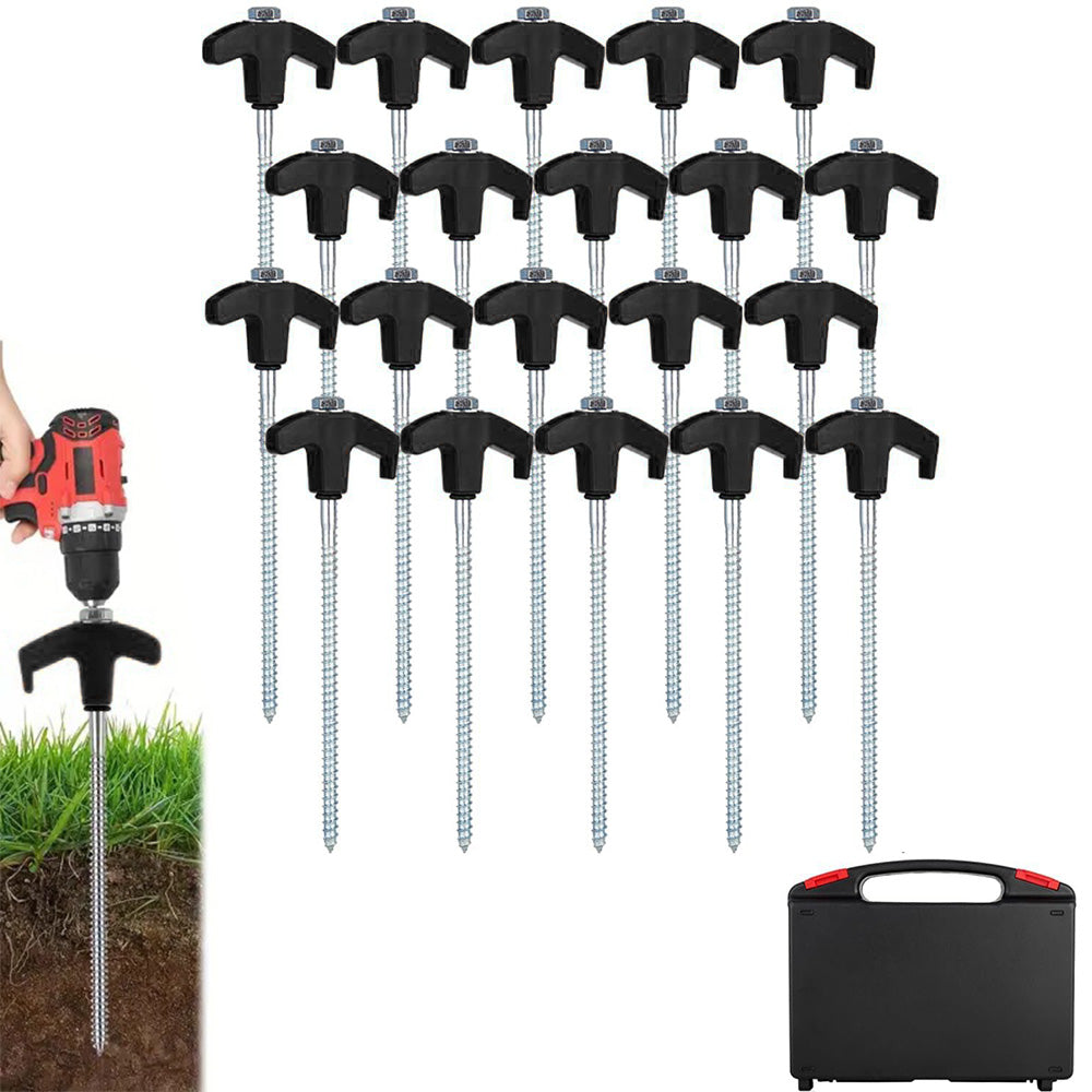 20PCS Galvanized Steel Camping Tent Pegs In Ground Stakes For Camping Hiking