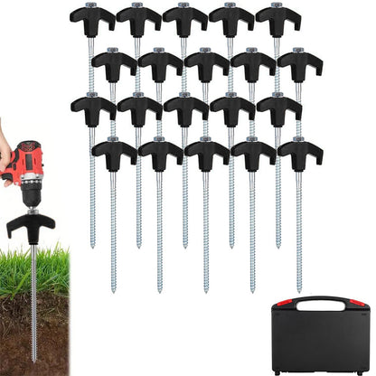 20PCS Galvanized Steel Camping Tent Pegs In Ground Stakes For Camping Hiking
