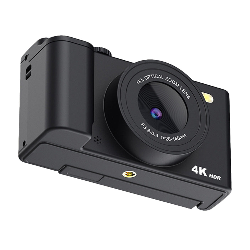 4K Digital Camera with Flip Screen and Autofocus for Vlogging and Photography Beginners Black