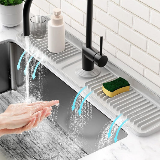 Longer Faucet Mat for Kitchen Sink Splash Guard Kitchen Sink Faucet Mat Splash Guard