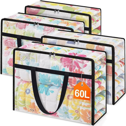 4Pcs Clear Under Bed Storage Containers 60L Sheet Organizers and Storage