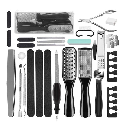 25Pcs Set Pedicure Kit Nail Care Tools Foot Rasp Foot Dead Skin Remover