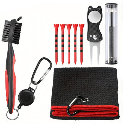 Golf Club Cleaning Kit Groove Cleaning Set Golf Accessories Red