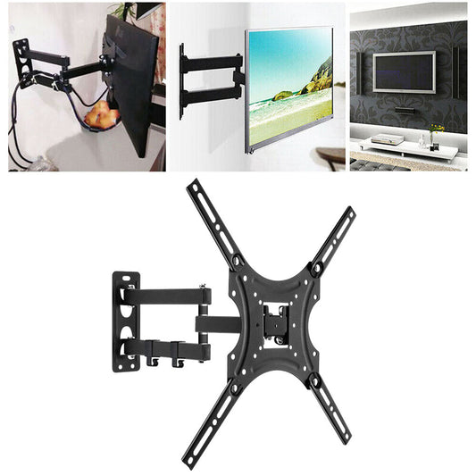 Wall Mount Bracket for TV Monitor Swivel Tilt Extension Rotation for Flat Curved Screen Monitors