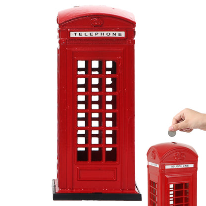 Classic Red Phone Booth Coin Bank Money Box