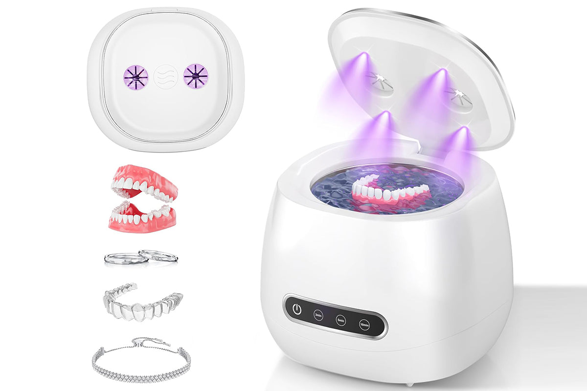 Ultrasonic Retainer Cleaner with UVC Cleaning - White