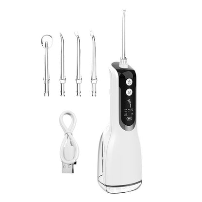 Cordless Water Flosser Teeth Cleaner 300ML Dental Flosser with 4 Jet Tips -White