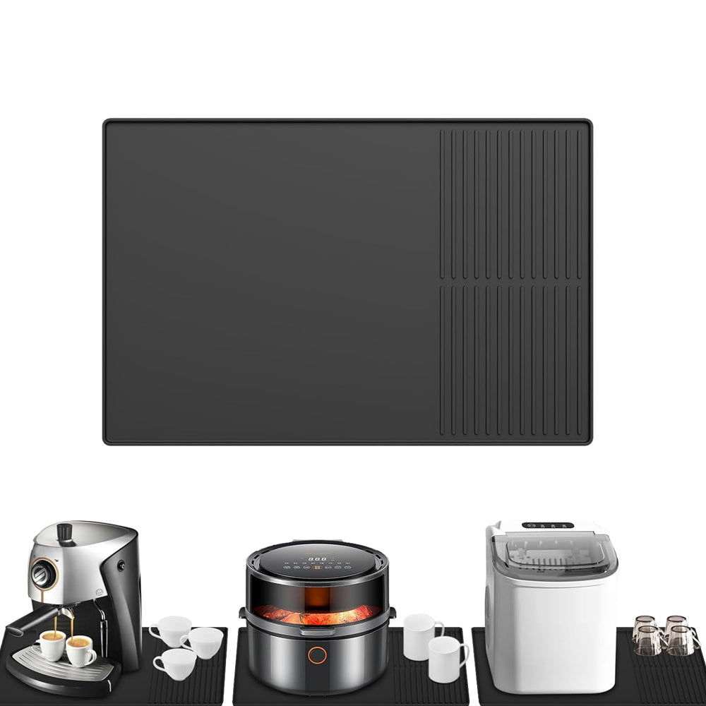 60x40cm Silicone Coffee Machine Mat with Separate Drain Pad
