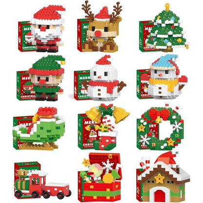 12Pcs Building Blocks Set Santa Claus Birthday Christmas Stocking Stuffers Gifts