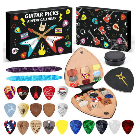 Guitar Picks Advent Calendar Christmas Gift for Guitar Bass Ukulele Players