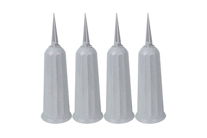 8Pcs Grave Ground Stake Vase Cemetery Memorial Vase with Spikes Resin Cones Flowers Holder-Grey